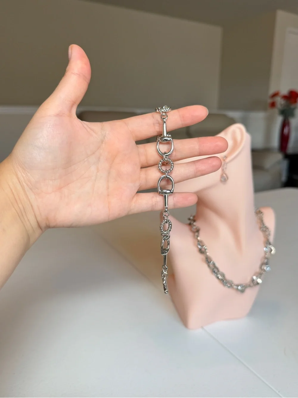 Luxury Silver Horsebit Link Bracelet